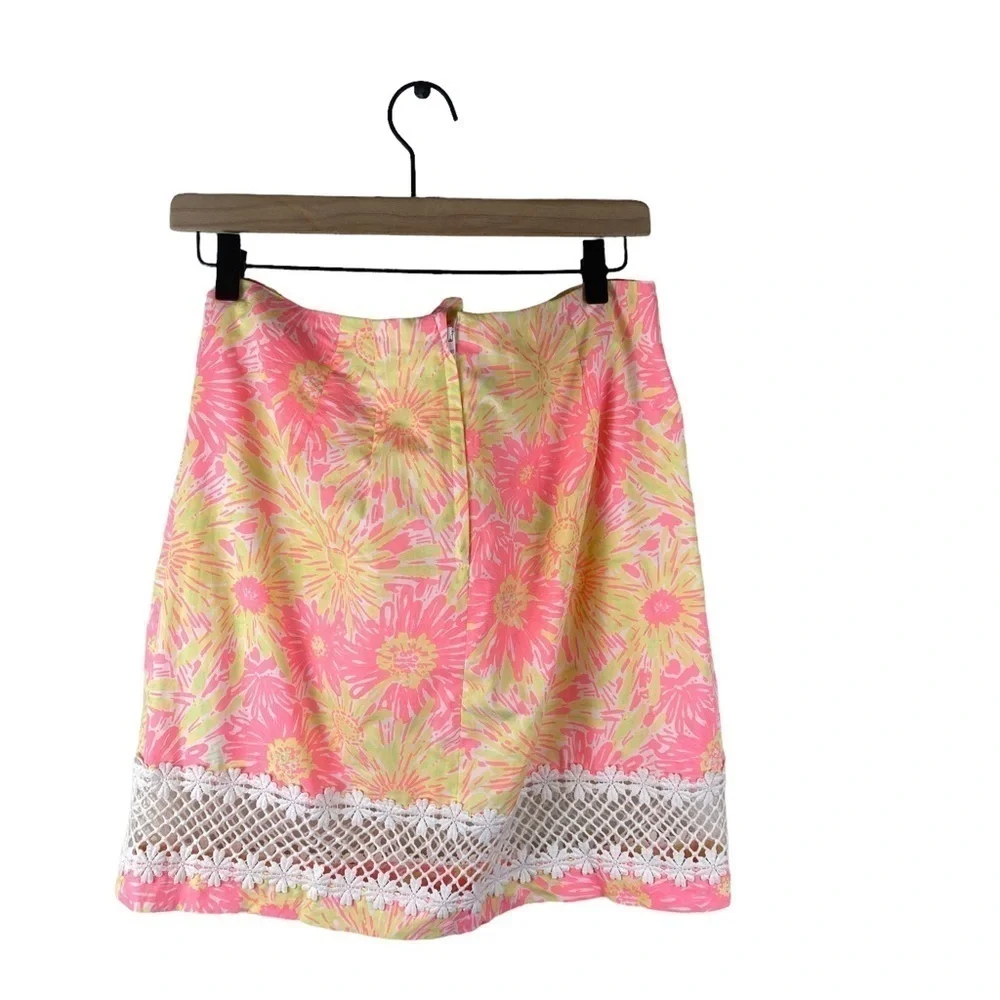 Lilly Pulitzer Corrie 100% Cotton Skirt Lined Floral Print Size 4
